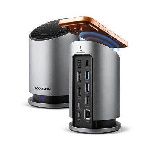 Axagon HMC-WL9 stacja dokująca Przewodowa USB 3.2 Gen 2 (3.1 Gen 2) Type-C Szary