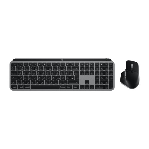 Logitech MX Keys S Combo for Mac klawiatura Dołączona myszka Dom/Biuro Bluetooth QWERTZ Niemiecki Szary-23011067