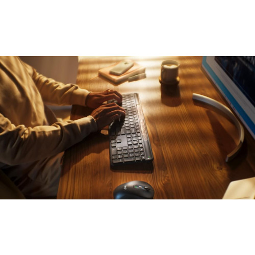 Logitech Signature Slim Solar+ K980 klawiatura Uniwersalne RF Wireless + Bluetooth QWERTY UK międzynarodowy Grafitowy-2