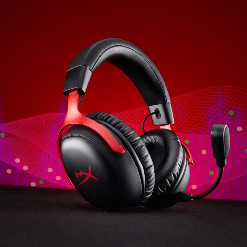 HyperX Cloud III Wireless – bezprzewodowy zestaw słuchawkowy do gier (czarno-czerwony)-23011792