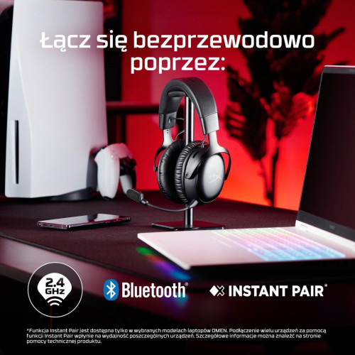 HyperX Cloud III Wireless – bezprzewodowy zestaw słuchawkowy do gier (czarno-czerwony)-23011798