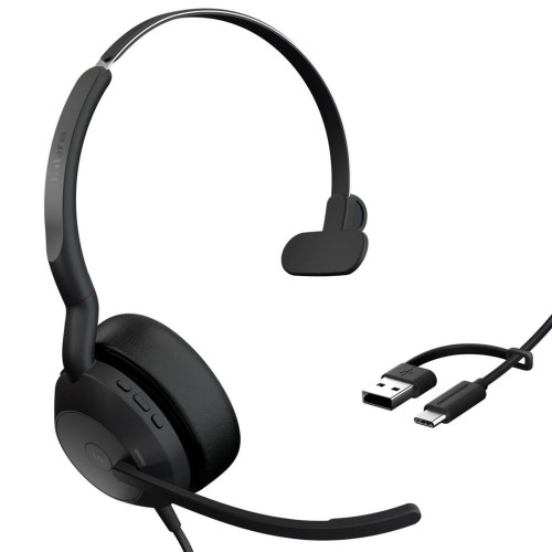 Jabra Evolve2 50 Zestaw słuchawkowy Przewodowa Opaska na głowę Biuro/centrum telefoniczne USB Type-C / USB Type-A Bluetooth Czarny
