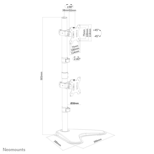 Uchwyt biurkowy NewStar Neomounts FPMA-D550DDV 10-32