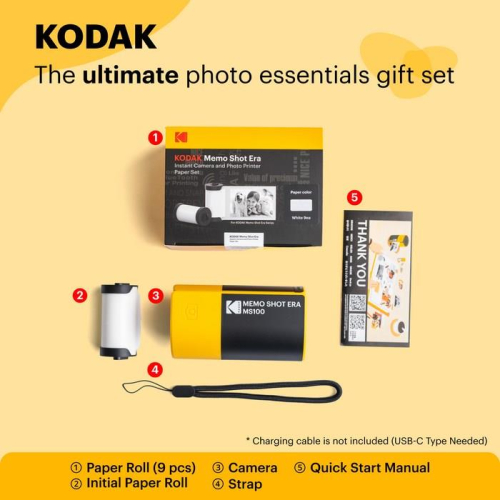Kodak MemoShot Era MS100 68,58 x 45,72 mm Czarny, Żółty-23048176