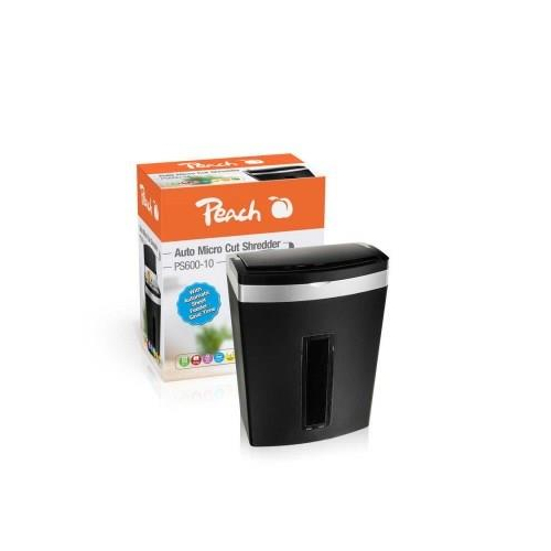 Peach PS600-10 niszczarka Rozdrabnianie mikro-cięte 63 dB Czarny, Srebrny