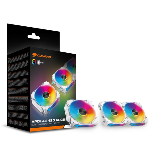 COUGAR CF-APR12HW3-RGB Obudowa komputera Wentylator 12 cm Biały 3 szt.-23049610
