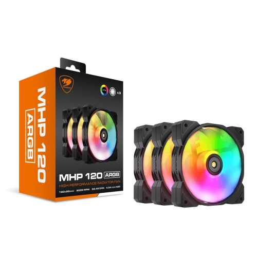 COUGAR CGR-CF-MHP12HB3-RGB Obudowa komputera Chłodnica powietrza 12 cm Czarny, Biały 3 szt.-23049632