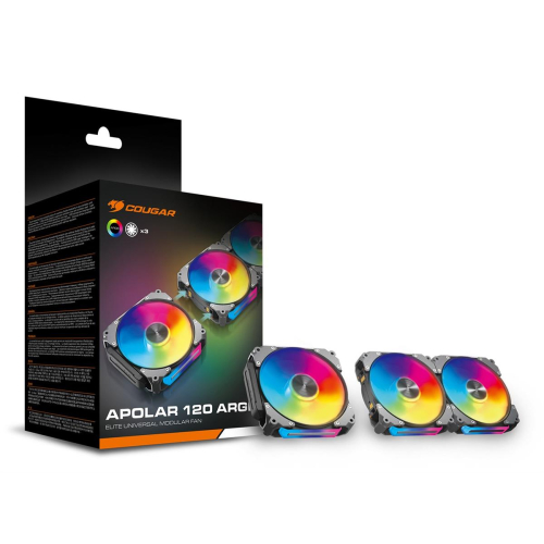COUGAR CF-APR12HB3-RGB Obudowa komputera Wentylator 12 cm Czarny 3 szt.-23049673