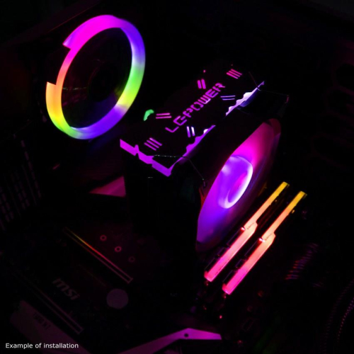 LC-Power LC-CC-120-ARGB-PRO system chłodzenia komputerów Procesor Chlodnica/wentylator 12 cm Czarny-23049744