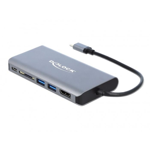 DeLOCK 87683 stacja dokująca Przewodowa USB 3.2 Gen 1 (3.1 Gen 1) Type-C Szary-23052012