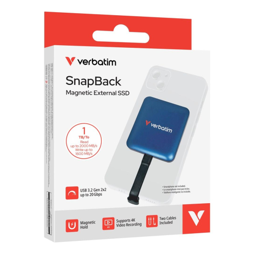 Verbatim SnapBack SSD 1 TB USB Type-C USB 3.2 Gen 2x2 Niebieski-23052121