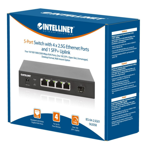Intellinet 562058 przełącznik sieciowy Nie zarządzany 2.5G Ethernet (100/1000/2500) Czarny-23058144