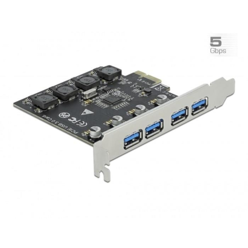 DeLOCK Karta PCI Express x1 do 4 x zewnętrzne USB Typ-A żeński SuperSpeed USB (USB 3.2 Gen 1)-23060098