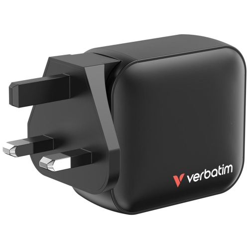 Verbatim GaN Charger 100W Uniwersalne Czarny Prąd przemienny Szybkie ładowanie Wewnętrzna-23060902
