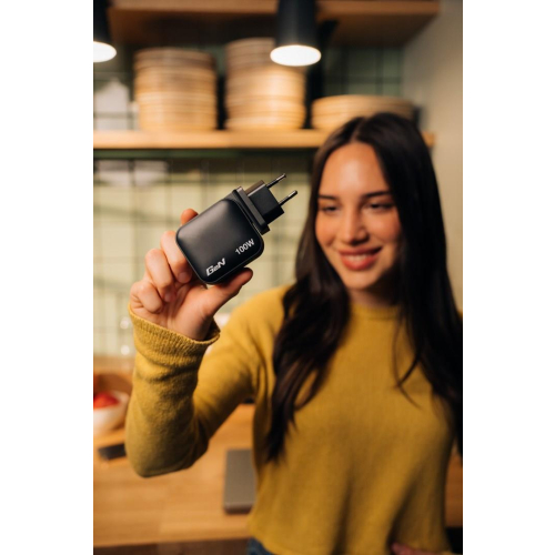 Verbatim GaN Charger 100W Uniwersalne Czarny Prąd przemienny Szybkie ładowanie Wewnętrzna-23060906