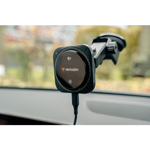 Verbatim Charge 'n' Drive Qi2 RGB Smartfon Czarny USB Bezprzewodowe ładowanie Szybkie ładowanie Automatyczna-23060917