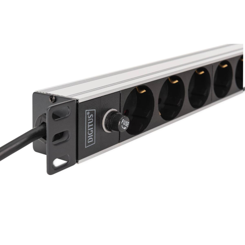 Digitus DN-95437 rozdzielacz zasilania PDU 9 x gniazdo sieciowe 1U Czarny, Srebrny-23061276