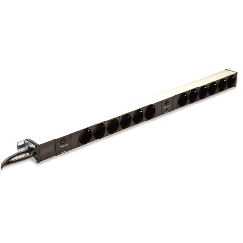 Listwa zasilająca PDU pionowa, 12x gniazdo schuko,2x (2m, wtyk unischuko, 16A, zab.przeciążeniowe)-23061280