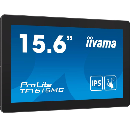 iiyama ProLite TF1615MC-B1 monitor komputerowy 39,6 cm (15.6") 1920 x 1080 px Full HD Ekran dotykowy Czarny
