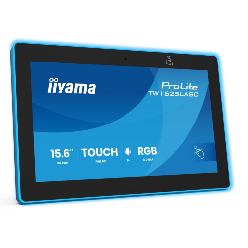 iiyama TW1625LASC-B3PNR wyświetlacz do sal konferencyjnych. 39,6 cm (15.6") 1920 x 1080 px LED Wi-Fi 6 (802.11ax), Wi-Fi 5 (802.11ac), Wi-Fi 4 (802.11