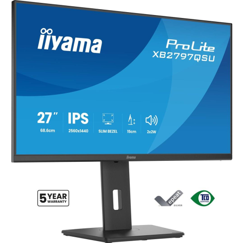 iiyama ProLite XB2797QSU-B1 monitor komputerowy 68,6 cm (27") 2560 x 1440 px Quad HD LED Czarny