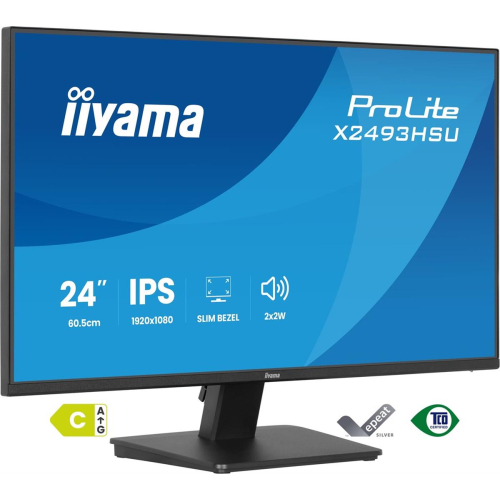 iiyama ProLite X2493HSU-B1 monitor komputerowy 60,5 cm (23.8") 1920 x 1080 px Full HD LED Czarny