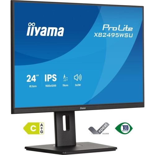iiyama ProLite XB2495WSU-B1 monitor komputerowy 61,2 cm (24.1") 1920 x 1200 px Full HD LCD Czarny