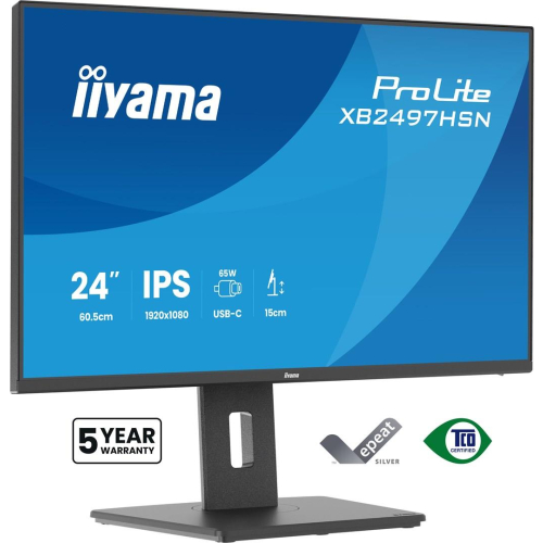 iiyama ProLite XB2497HSN-B1 monitor komputerowy 60,5 cm (23.8") 1920 x 1080 px Full HD LED Czarny