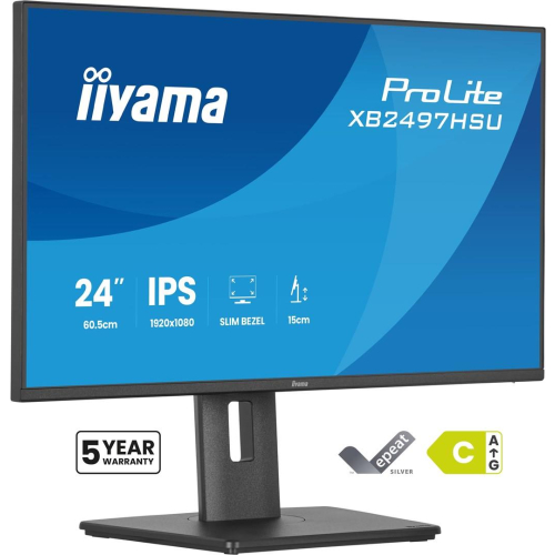iiyama ProLite XB2497HSU-B1 monitor komputerowy 60,5 cm (23.8") 1920 x 1080 px Full HD LED Czarny