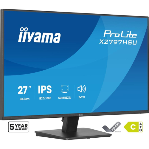 iiyama ProLite X2797HSU-B1 monitor komputerowy 68,6 cm (27") 1920 x 1080 px Full HD LED Czarny