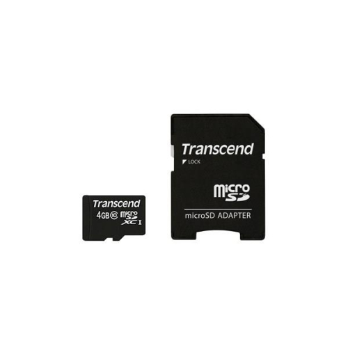 SD microSD Card 4GB Transcend SDHC Class10 w/adapter