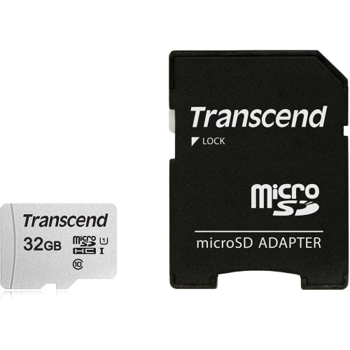 SD microSD Card 32GB Transcend SDHC USD300S-A w/Adapter