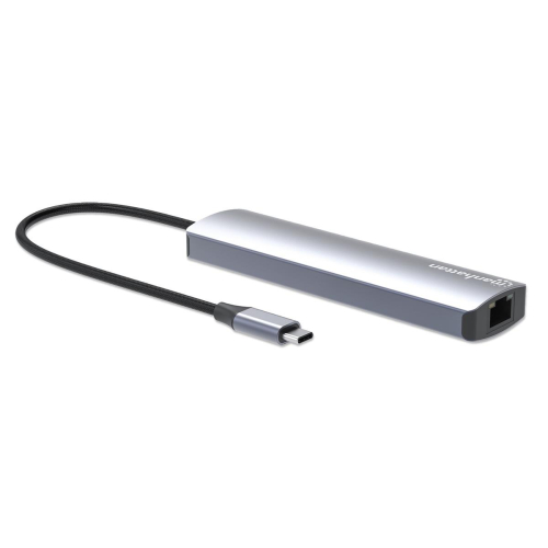 Manhattan 153966 stacja dokująca Przewodowa USB 3.2 Gen 2 (3.1 Gen 2) Type-C Srebrny-23074838