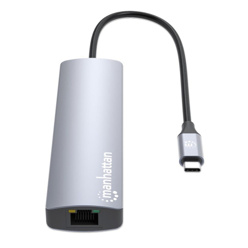 Manhattan 153966 stacja dokująca Przewodowa USB 3.2 Gen 2 (3.1 Gen 2) Type-C Srebrny-23074841