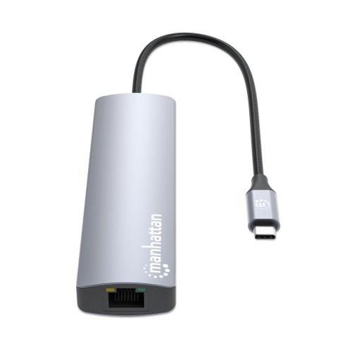 Manhattan 153966 stacja dokująca Przewodowa USB 3.2 Gen 2 (3.1 Gen 2) Type-C Srebrny-23074846