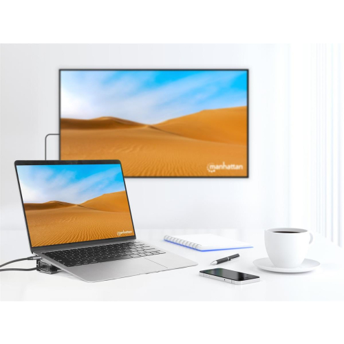 Manhattan 190398 stacja dokująca Przewodowa USB 3.2 Gen 1 (3.1 Gen 1) Type-C Szary-23074848