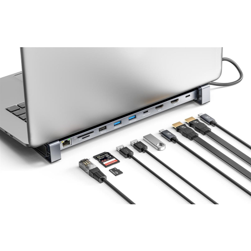 Manhattan 190398 stacja dokująca Przewodowa USB 3.2 Gen 1 (3.1 Gen 1) Type-C Szary-23074850