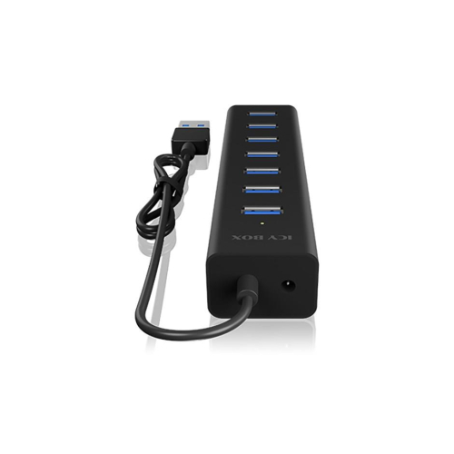 ICY BOX IB-HUB1700-U3 USB 3.2 Gen 1 (3.1 Gen 1) Type-A 5000 Mbit/s Czarny-23074862