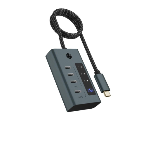 ICY BOX IB-HUB1454-C31 USB 3.2 Gen 1 (3.1 Gen 1) Type-C 10000 Mbit/s Niebieski, Szary-23074876