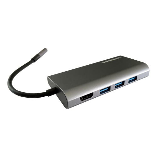 LC-Power LC-HUB-C-MULTI-5 stacja dokująca Przewodowa USB 3.2 Gen 1 (3.1 Gen 1) Type-C Antracyt, Czarny