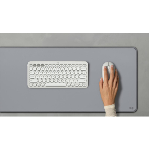 Logitech 920-012204 klawiatura Dołączona myszka Uniwersalne RF Wireless + Bluetooth QWERTZ Niemiecki Biały-23075090