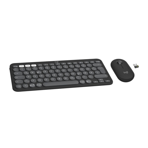Logitech 920-012203 klawiatura Dołączona myszka Uniwersalne RF Wireless + Bluetooth QWERTZ Niemiecki Grafitowy-2307512