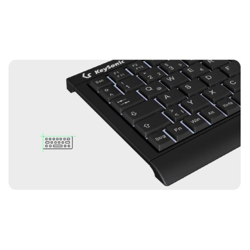 KeySonic KSK-3011ELC (DE) klawiatura Dom USB QWERTZ Niemiecki Czarny-23075194