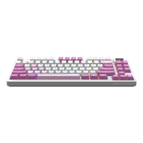 MSI FORGE GK600 TKL WIRELESS VIOLET klawiatura Gaming USB + Bluetooth QWERTY Hiszpański Różowy, Fioletowy, Biały-230