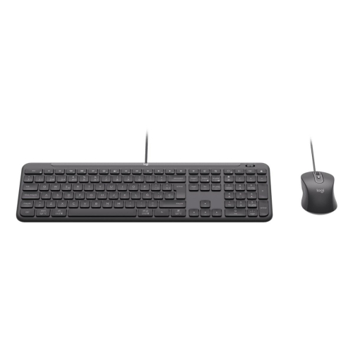Logitech 920-013343 klawiatura Dołączona myszka Dom/Biuro USB QWERTZ Niemiecki Grafitowy-23075262