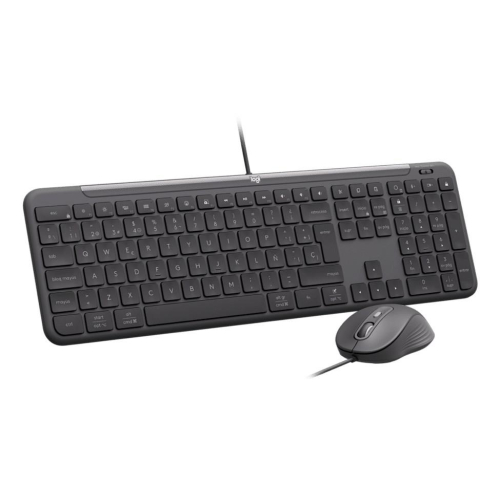Logitech 920-013343 klawiatura Dołączona myszka Dom/Biuro USB QWERTZ Niemiecki Grafitowy-23075263
