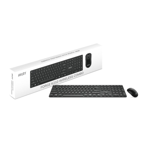 MSI FORGE K210 WIRELESS COMBO klawiatura Dołączona myszka Dom/Biuro USB Czarny-23075373
