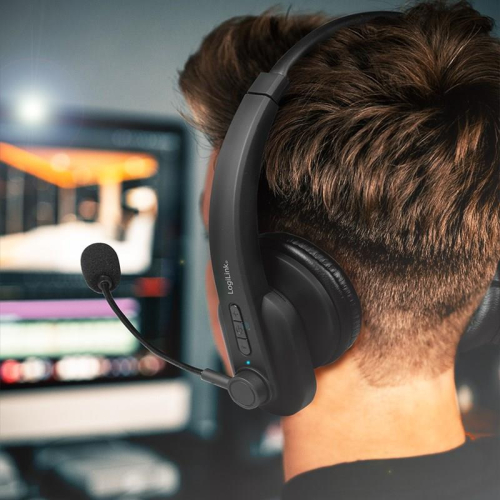 LogiLink BT0060 słuchawki/zestaw słuchawkowy Bezprzewodowy Opaska na głowę Biuro/centrum telefoniczne Bluetooth Czar