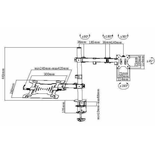Equip 650119 uchwyt / stojak do monitorów 81,3 cm (32