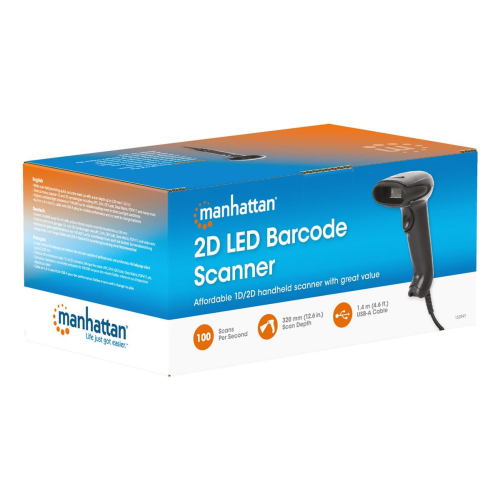 Manhattan 153997 czytnik kodów kreskowych Ręczny czytnik kodów kreskowych 1D/2D LED Czarny-23092226